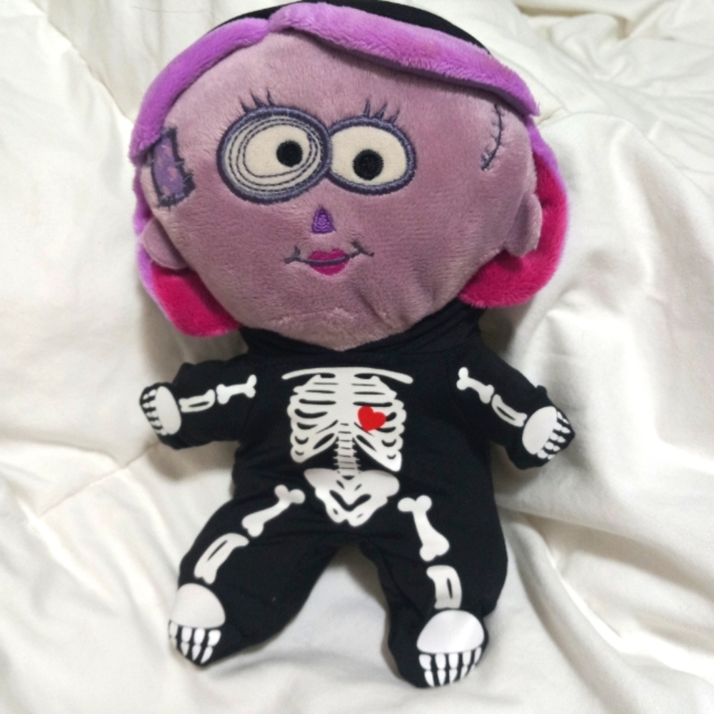 Build A Bear Buddy Fright Fun Girl Zombie Small Frys Halloween Purple Skeleton